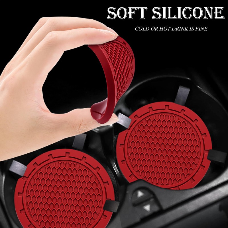 MEAJOO 4PCS Car Cup Holder Coaster, Non-Slip Cup Holders Embedded