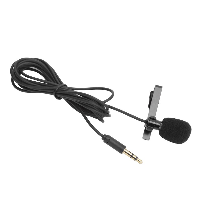 3.5mm Lavalier Lapel Microphone Clip on Hands Free Microphone for