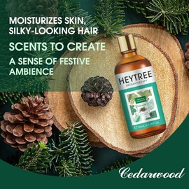 HEYTREE Cedarwood Essential Oil 100ml – Pure & Natural Aromatherapy Oil for Diffusers, Humidifiers, Baths, Hair Care & Skin – Calming Scent to Repel Buzzing Beasties – Multi-Use Essential Oil