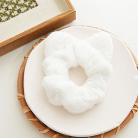 shefun Velvet Scrunchies, Fluffy Hair Decorations, Adult Fur Hair Ties, Cat Ears, 4-piece Set, Autumn/Winter, Women's Hair Accessories, Velvet Scrunchies, Cute, Large, Stylish, Hair Ties, JP240