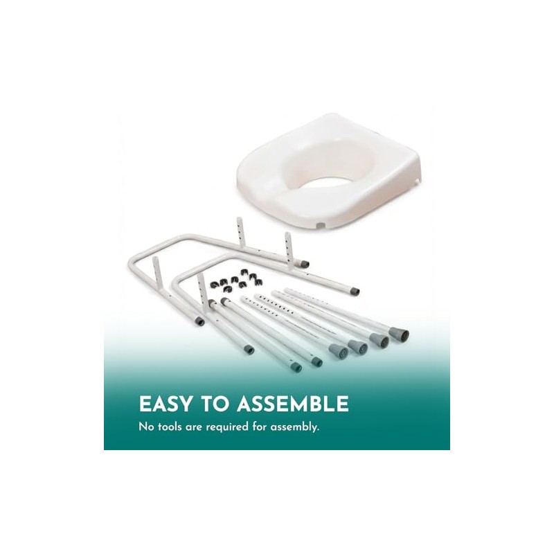 Fully Adjustable Toilet Frame with Seat – Raised Toilet Seat