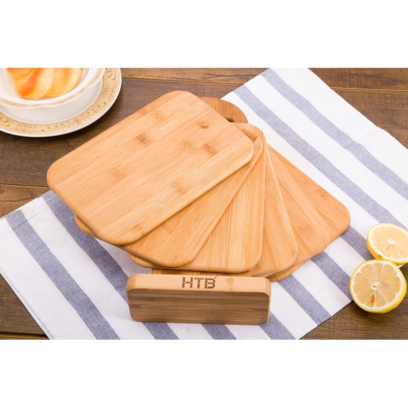 Bamboo Cutting Board Set for Kitchen,Small Cutting Boards with Holder,Serving