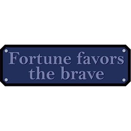 Fortune Favors The Brave Beautiful Quotation for Military Soldiers Living Room Vinyl Wall Decal - Inspirational Words Block Artwork Design for Men's Bedroom Wall Decoration