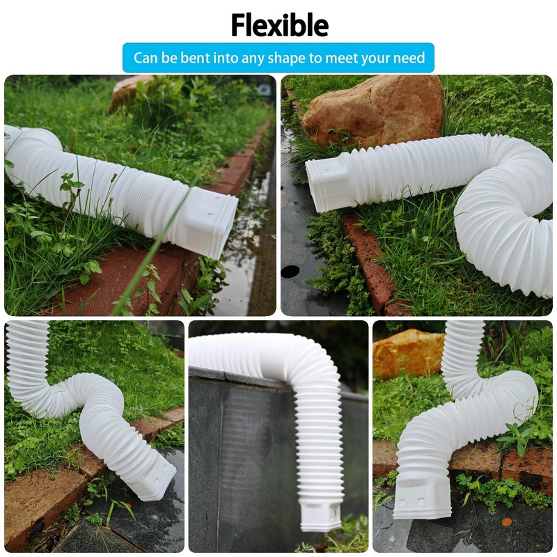 HAHOME 2 Pack Rain Gutter Downspout Extensions,Drain Downspout Extender Diverter,