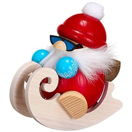 Smoker Ball figure nicholas drives sledge incl. 2 Incense Christmas Advent wooden Erzgebirge wooden art handmade 12 cm