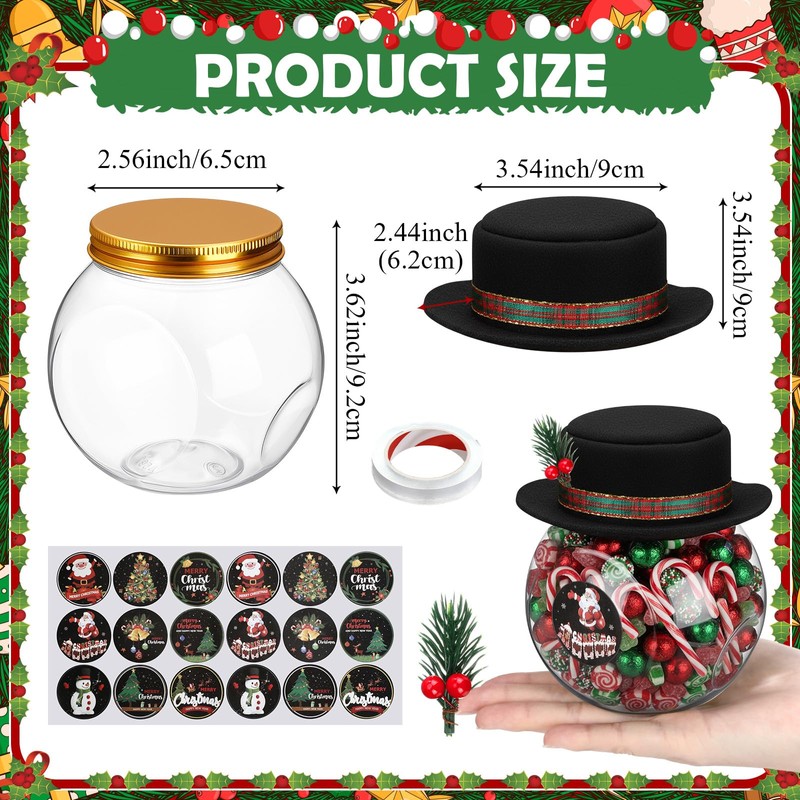 20 Set DIY Christmas Mason Jar with Lids and Felt