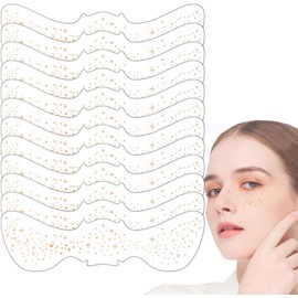 12 Piezas Tatuaje facial con pecas con purpurina, Glitter M-etallic Tatuajes De Pecas, Cara Tatuaje Temporal, Gold S-pot Pegatinas, 2025, nuevo tatuaje dorado con pecas y purpurina