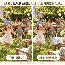 Portable Bubble Machine with Carry Handle, 10-Hole Automatic Bubble Blower for Backyard Birthday Parties