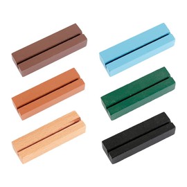 Place Card Holders, 6 Pcs Multicolor Wooden Table Number Holders Name Card Holders for Wedding Reception, Party Name Card Decoration, Table Menu(6 Colors)