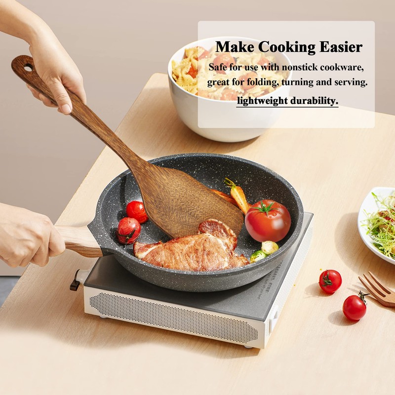Wooden Spatula, Pack of 2 Wood Solid Turner Kitchen Wooden