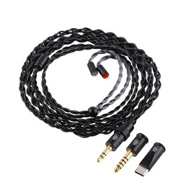 Linsoul Kiwi Ears x B_Media Terras IEM Cable, with Type-C USB C/3.5mm/4.4mm Plug,4N Single Crystal Copper 32AWG 4-Core in Ear Monitor Cord, 1.25m HiFi Upgrade Wire for Astral Orchestra II Arete Hype4
