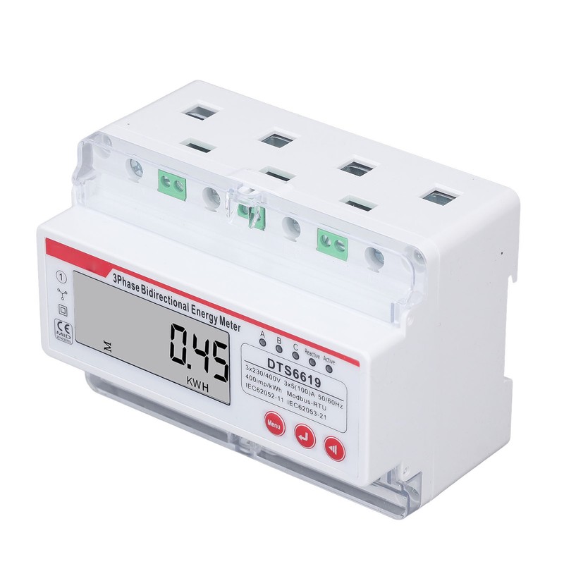 3 Phase 4 Wire Energy Meter LCD Display Multifunctional Button