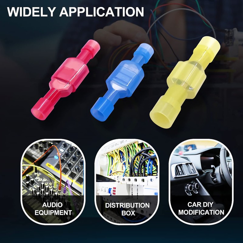 Twidec/100PCS Nylon Spade Connectors Kit 22-10 Gauge Male and Female