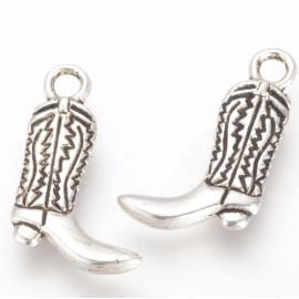 Unbranded 3 Cowboy Boot Charms Antique Silver Tone 2 Sided 18 x 12 mm U.S Seller  1522
