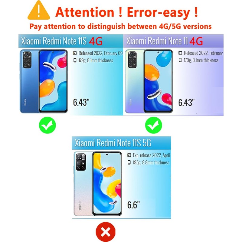 Longstong Handyhülle Kompatibel mit Redmi Note 11 / Note 11S