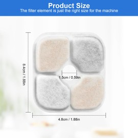 Rigidstone 16 Stück Katzenbrunnen Filter für 2,5L Pixi Trinkbrunnen Ersatzfilter Harz Aktivierte Kohlenstoff Dreifaches Layer Filtrationssystem für 43717 Filter Katzenbrunnen für Katze