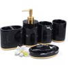 5-Piece Bathroom Counter Top Accessory Set - Dispenser for Liquid