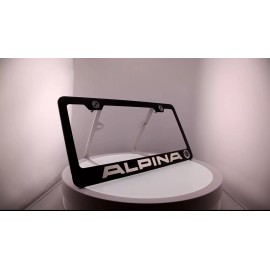 Aftermarket Products Alpina Laser Etched Matte Black Stainless Steel License Frame Silicone Guard