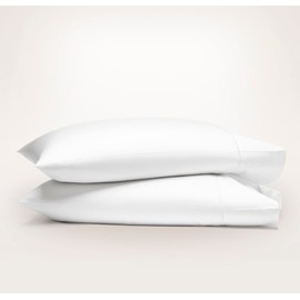 Boll & Branch Signature Embroidered Pillowcase Set - King, White/White - Soft, Luxury 100% Organic Cotton - 2 Pillowcases - Hand-Finished Embroidery
