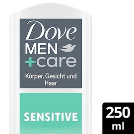 Dove Men+Care 3-in-1 Duschgel Sensitive Duschbad f√ºr K√∂rper, Gesicht und Haar f√ºr empfindliche und trockene Haut 250 ml 1 St√ºck (Packung mit 5)