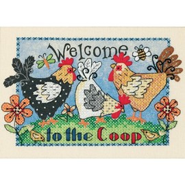 Dimensions Stamped Cross Stitch Kit, Welcome to The Coop, 7" x 5"