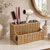 Hair Tool Organizer Countertop with 3 Stainless Steel Cups, Woven