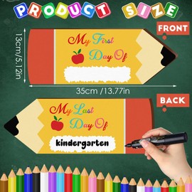 2PCS First Day Of School Board, Double Sided First Day Of School Chalkboard Starting School Gifts, Reusable First Day of School Sign Photo Prop for Kids Child Kindergarten Back to School Supplies Gift