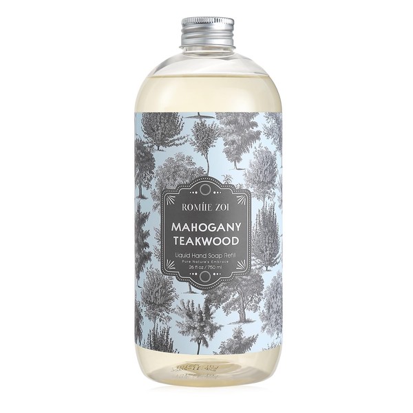 ROMIIE ZOI Liquid Hand Soap Refill, Teakwood, Gentle & Moisturizing