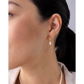 PAVOI 14K Yellow Gold Plated Sterling Silver Posts Mini Marquise Drop Dangle Stud Earrings for Women | Cubic Zirconia Stud Earring Pair