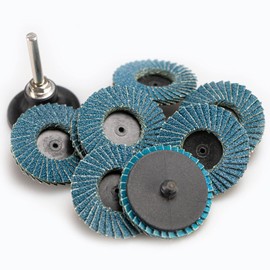 RENOTEC 30 Pcs 2 Inch Mini Flap Disc, Zirconia High Density, with 1 Pcs 1/4 inch Shank Holder, for Metal Grinding, for Angle Die Grinder (80 GRIT)