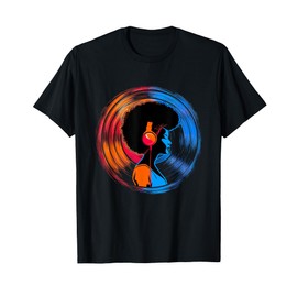 African American Vinyl Retro 70s 80s Funk Afro Disco Soul T-Shirt