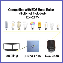 JHOTEC Outdoor Modern Post Light, LED Fence Deck Cap Light High Voltage Wired Lantern Column Lamp for Flat Surface Patio Garden Decoration with IP54 (High Voltage Wired, 10 X 10 Inch)