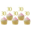 Sotpot 30PCS Gold Glitter 30th Birthday Cupcake Toppers Cheers to