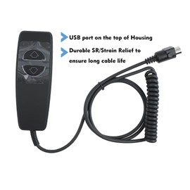 MineCtrl Lift Chairs Power Recliners 2 Button 5 Pin Prong KDH160H Remote Handset Controller Hand Control with USB and Backlight