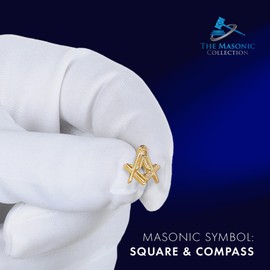 The Masonic Collection - Craft Sq & Compass Masonic Badge - Gold Plated - With Clutch Pin Fitting - A Perfect Masonic Gift Accessory For Freemason Men