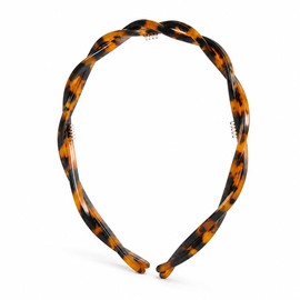 Non Slip Tortoise Shell Headbands for Women, Acetate Wavy Hair Band with Teeth for Women Girls, Soft Leopard Print Head Bands for Women's Hair, Cheetah Print Hair Accessories (Tortoise)