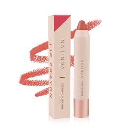 Natinda Creamy Lip Crayon Lipstick Nude Brown Color 02 Smokey Peach / 나틴다 크리미 립크레용 립스틱 누디한 브라운 컬러 02 스모키 피치