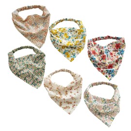 IWOWHERO Elastic Floral Hair Scarf Set of 6 Head Bandanas Floral Prints Head Kerchief Stylish for Women Versatile for Event