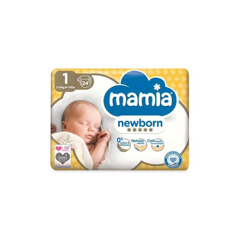N Mamia Newborn Nappies Size 1 – 24 Pack |