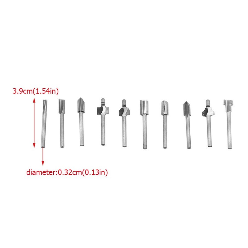 High Speed Steel Router Bits, 10Pcs Router Bits Set for