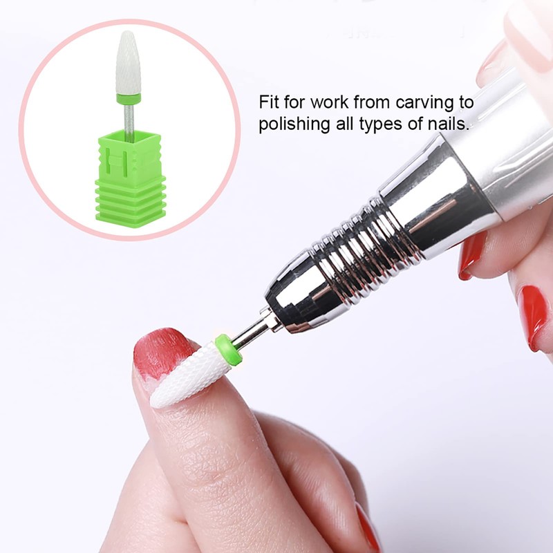 Ceramic Nail Drill Bit Corn Grinding Head Parts Manicure Polishing