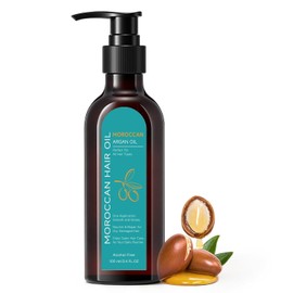 Moroccan Argan Oil for Hair, Argan Oil for Frizzy Hair, Cold Pressed Virgin Grade Natural Argon Oil for Hair Oil Moisturizing & Strengthening For Curly Dry Damaged All Hair Types, 3.4 FL.OZ