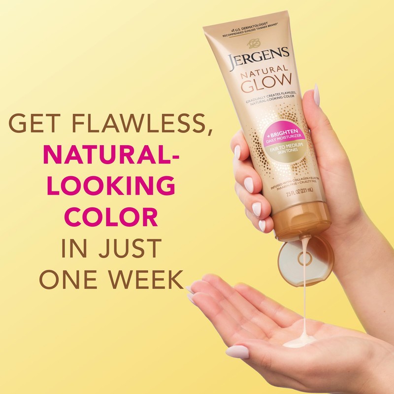 Jergens Natural Glow Self Tanner Body Lotion, Sunless Tanning, Fair