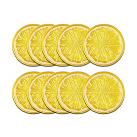 RDNKVB Pack of 10 Artificial Lemon Slices Plastic Fake Lemon Slice Small Simulation for Wedding Photography Prop Party Display