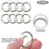 Keeshibao Round Carabiner Clips,1 Inch Spring O Rings,Silver Metal Key