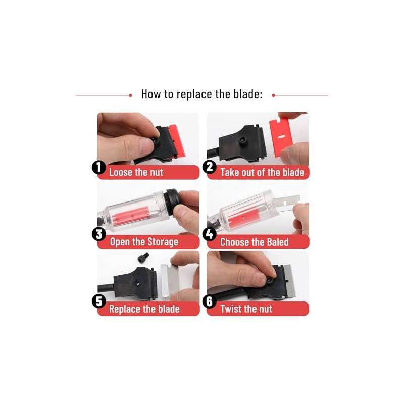 Bates- Long Reach Extension Scraper, 11-Inch, Razor Scraper with Extra