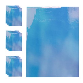 Transparent Waterproof PVC Vinyl 10 Pcs 8.3 x 11.8 inches(21 x 30cm) Iridescent Shine Design Plastic Sheets for Various Craft Projects (Iridescent Blue)