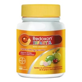 Redoxon infantil sabor cereza, limón y/o lima-limón tableta masticable 100 mg, 100 tabletas - Bayer de México, s.a. de c.v.