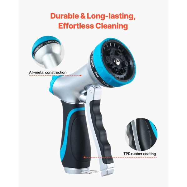 vevor Hose Nozzle 10 Spray Patterns Garden Hose Nozzle Sprayer