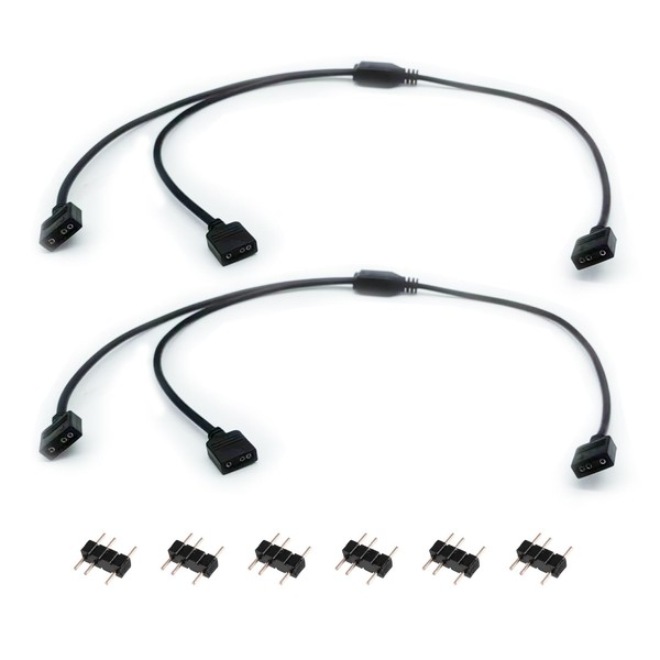 1-to-2 ARGB Splitter Cable, 19.6in 50cm ARGB Cable, 5V 3